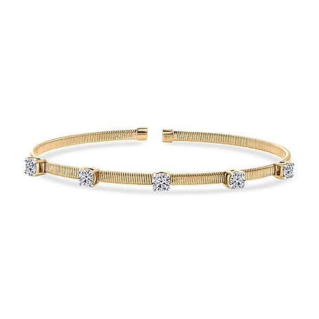 Luxuriant 9K Yellow Gold SGL Certified Lab Grown Diamond (VS-EF) Full Bangle (Size 7.5) 1.27 Ct.