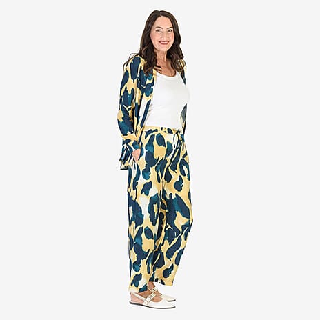 Anamor Printed Straight Fit Trousers (Size L-XL) - Navy