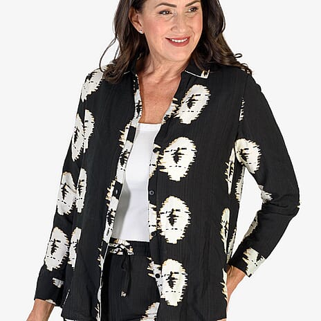 Anamor Printed Shirt (Size S-M) - Black