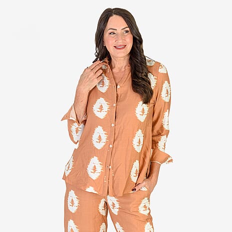 Anamor Printed Shirt (Size S-M) - Beige