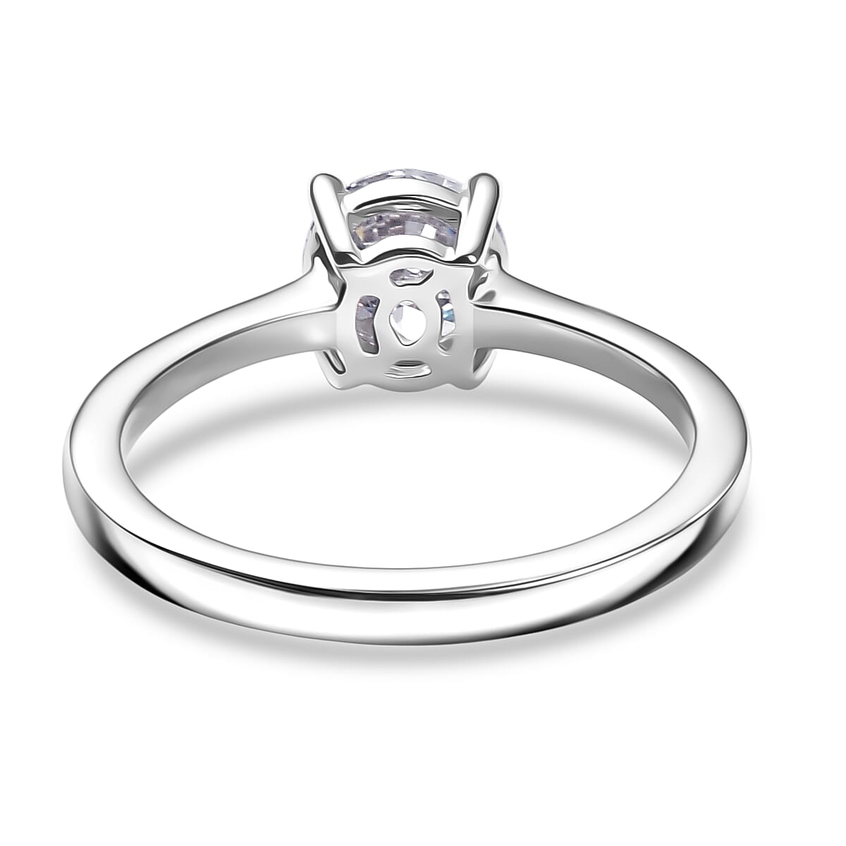 Luxuriant Lab Grown Diamond Solitaire Ring in Rhodium OverlaySterling Silver  1.030  Ct.
