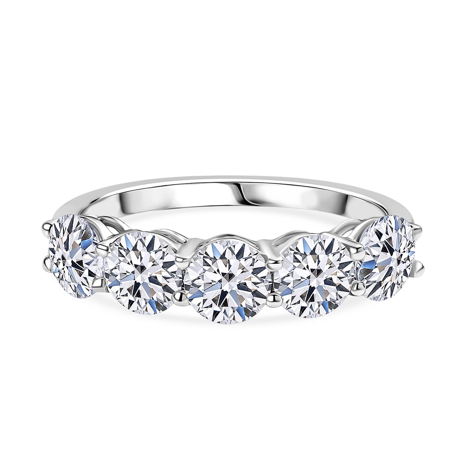 Today Only Deal - Luxuriant 9K White Gold (SI-GH) Lab Grown Diamond 5 Stone Ring 1.00 Ct.