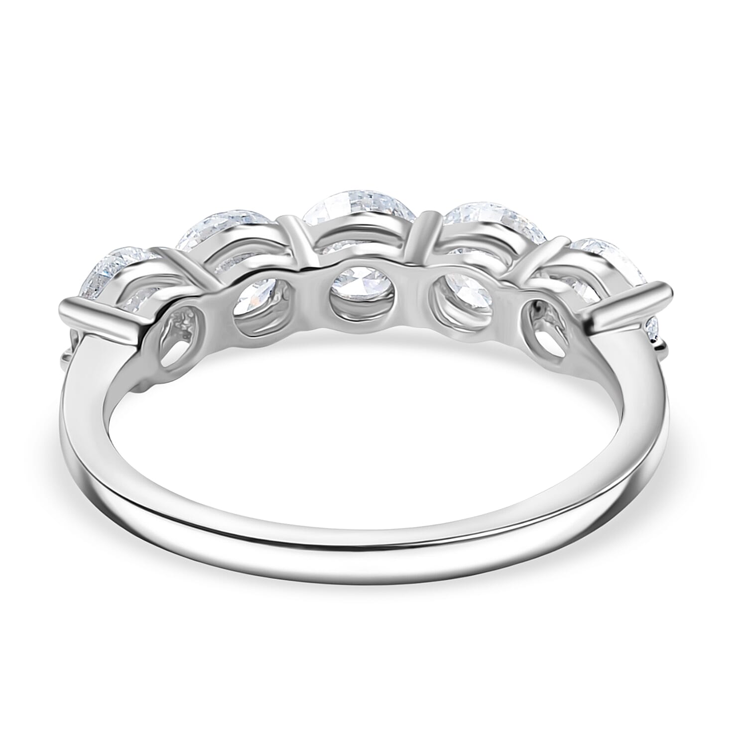 Today Only Deal - Luxuriant 9K White Gold (SI-GH) Lab Grown Diamond 5 Stone Ring 1.00 Ct.