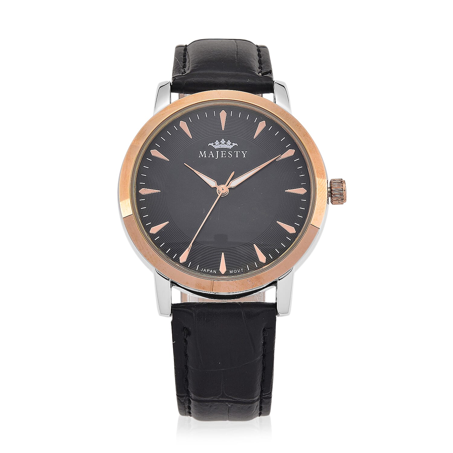 MAJESTY-Quartz-PC21S-3ATM-WR-Black-Hydraulic-Dial-Two-Tone-Case-Mens-W
