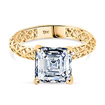 Mirage Collection - 9K Yellow Gold Moissanite Solitaire Mirage Ring 2.75 ct.