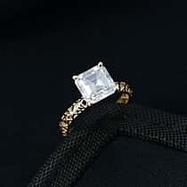 Mirage Collection - 9K Yellow Gold Moissanite Solitaire Mirage Ring 2.75 ct.