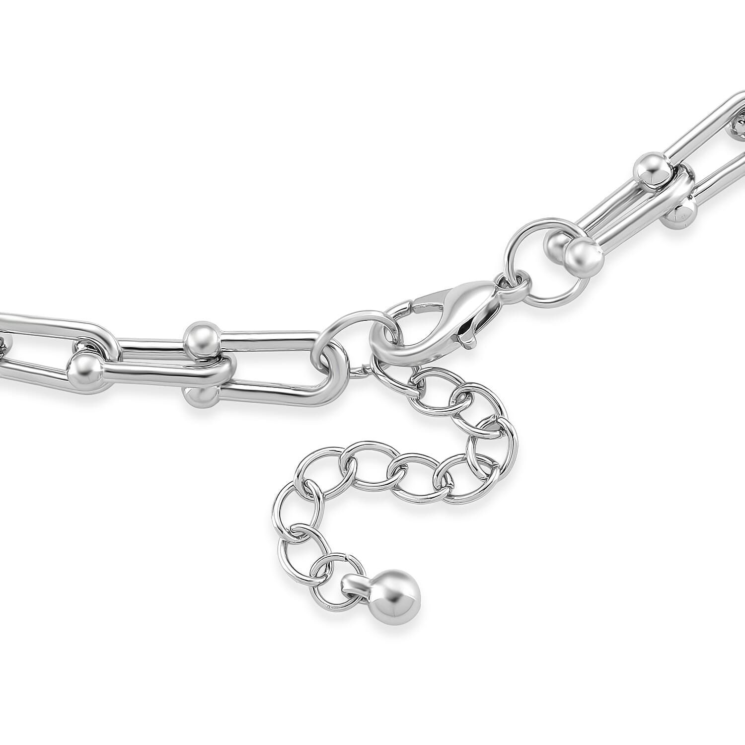 DESIGNER INSPIRED - INDUSTRIAL Necklace In silver tone (Size - 22 - 2 Inch Ext)