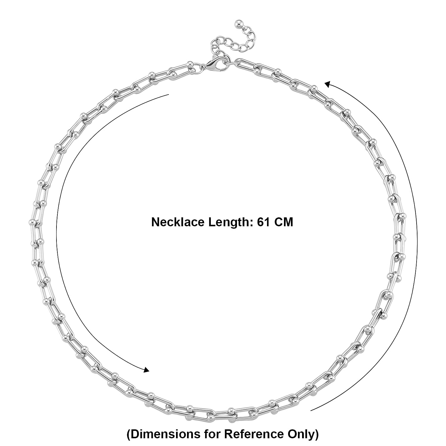 DESIGNER INSPIRED - INDUSTRIAL Necklace In silver tone (Size - 22 - 2 Inch Ext)