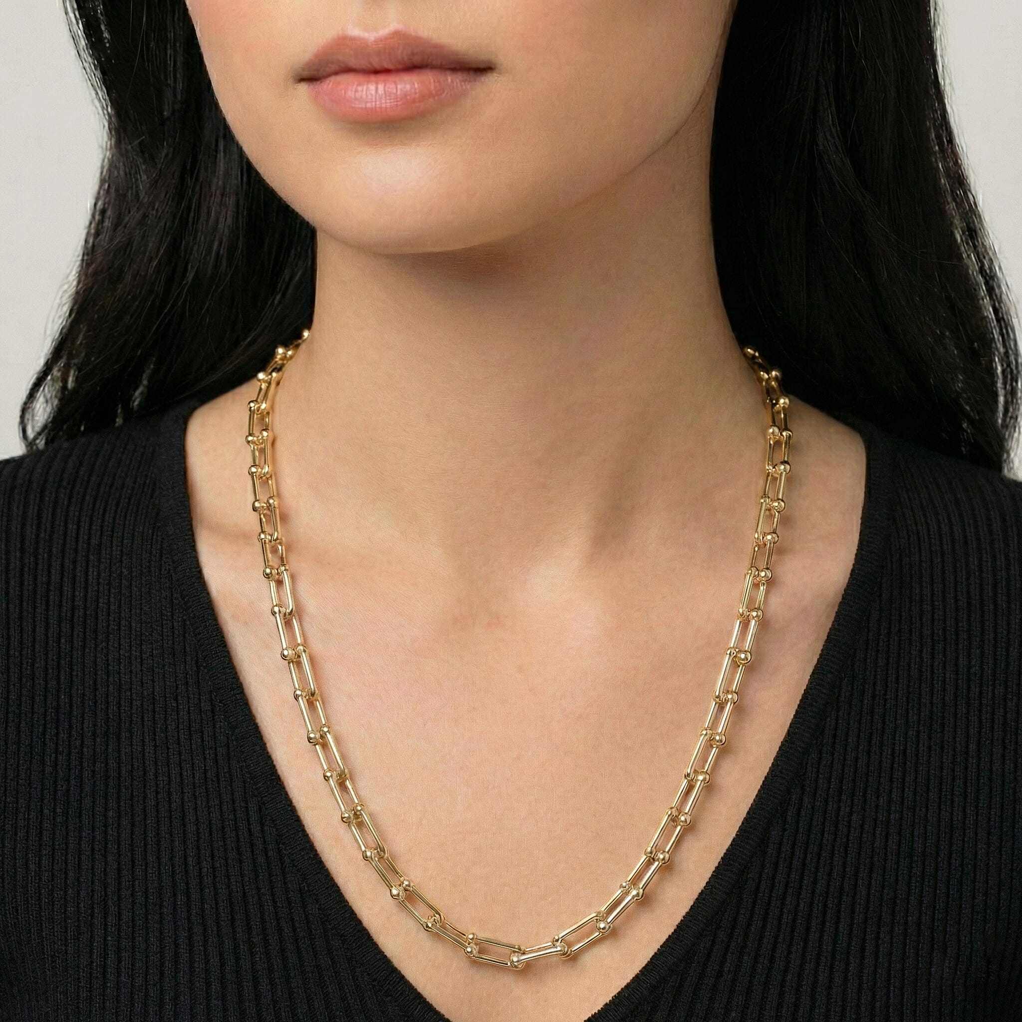 DESIGNER INSPIRED - INDUSTRIAL Necklace (Size - 22 - 2 Inch Ext) in Yellow Gold Tone
