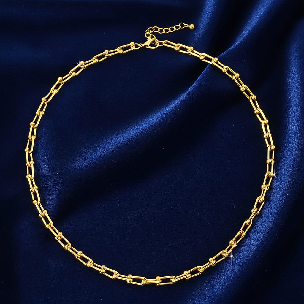 DESIGNER INSPIRED - INDUSTRIAL Necklace (Size - 22 - 2 Inch Ext) in Yellow Gold Tone