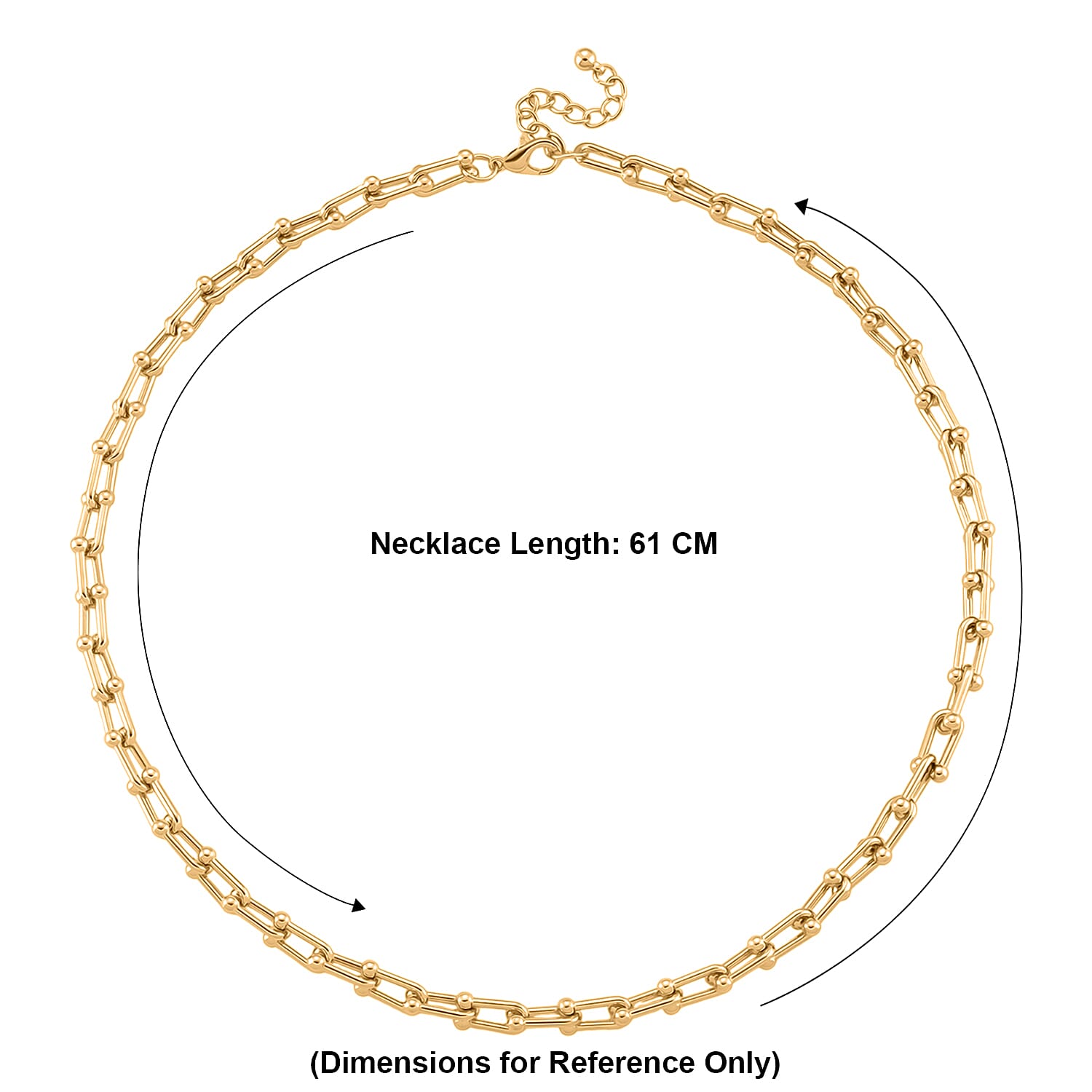 DESIGNER INSPIRED - INDUSTRIAL Necklace (Size - 22 - 2 Inch Ext) in Yellow Gold Tone