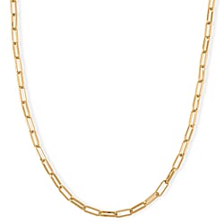 Paperclip Chain Necklace (Size - 20 - 2 inch Ext.) in Gold Colour Plating