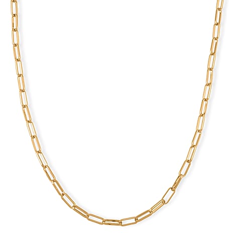 Paperclip Chain Necklace (Size - 20 - 2 inch Ext.) in Gold Colour Plating