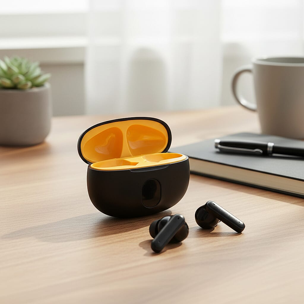 TWS True Wireless Earbuds - 200mAh Charging Case & 3-4 Hour Playtime - Black