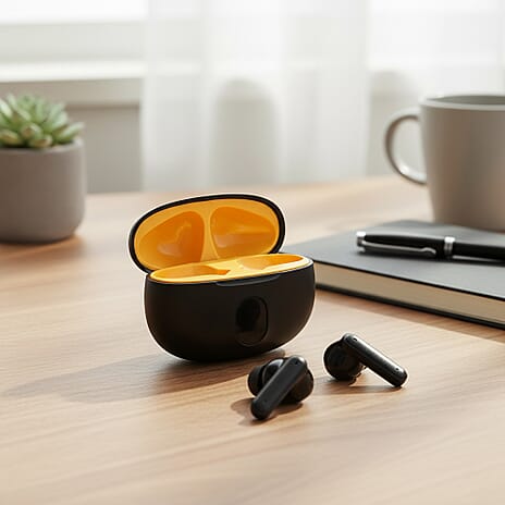 TWS True Wireless Earbuds - 200mAh Charging Case & 3-4 Hour Playtime - Black