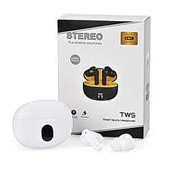TWS True Wireless Earbuds - 200mAh Charging Case & 3-4 Hour Playtime - Black