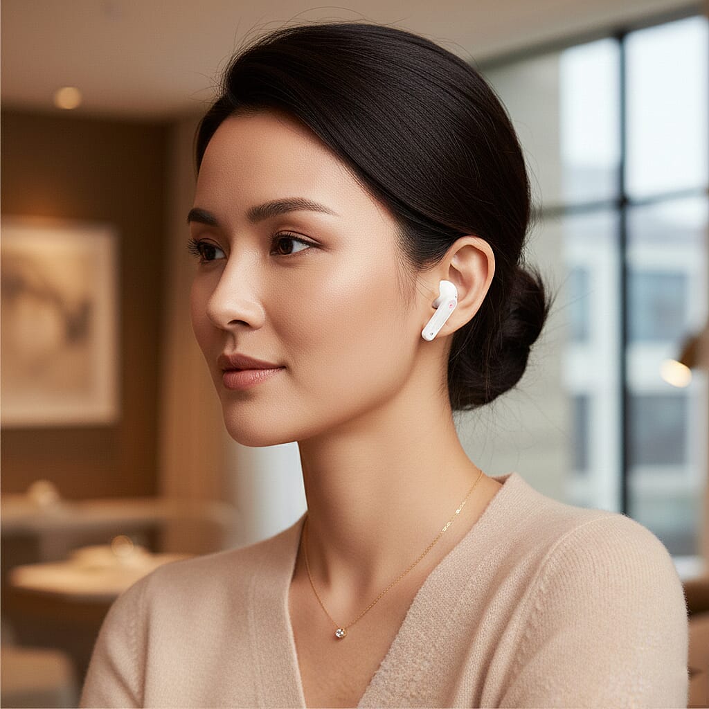 Wireless Earbuds with Charging Case & 3-4 Hour Playtime - White