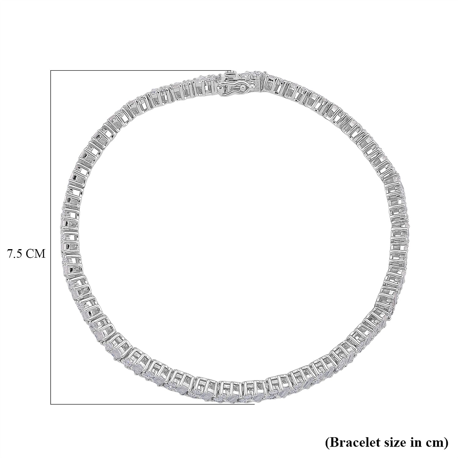 D'Joy Moissanite Tennis Bracelet (Size - 7) in Rhodium Overlay Sterling Silver 6.25 Ct, Silver Wt.11.00 Gms.