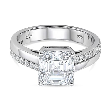 Close Out Deal- D'Joy Royal Asscher Cut Moissanite Ring in Rhodium Overlay Sterling Silver 3.26 Ct. Close Out Deal- D'Joy Royal Asscher Cut Moissanite Ring in Rhodium Overlay Sterling Silver 3.26 Ct.