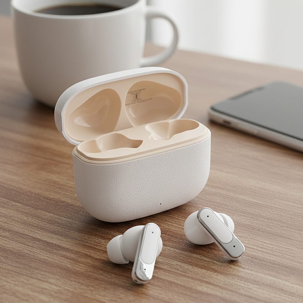 TWS True Wireless Earbuds - 150mAh Charging Case & 3-4 Hour Playtime - White