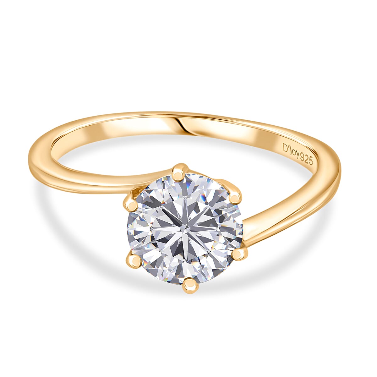 D'Joy Moissanite Ring in 18K YG PlatingSterling Silver  1.207  Ct.