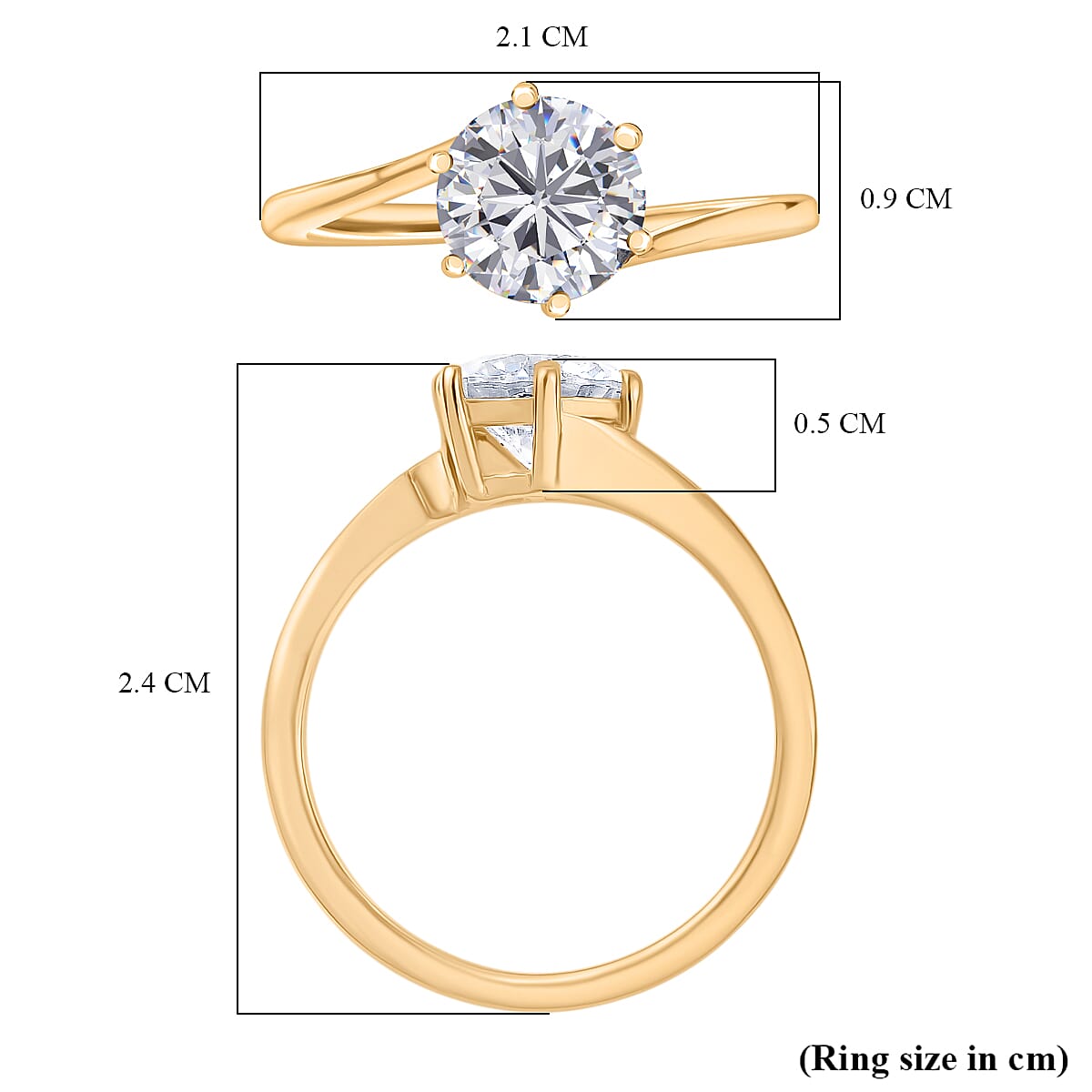 D'Joy Moissanite Ring in 18K YG PlatingSterling Silver  1.207  Ct.