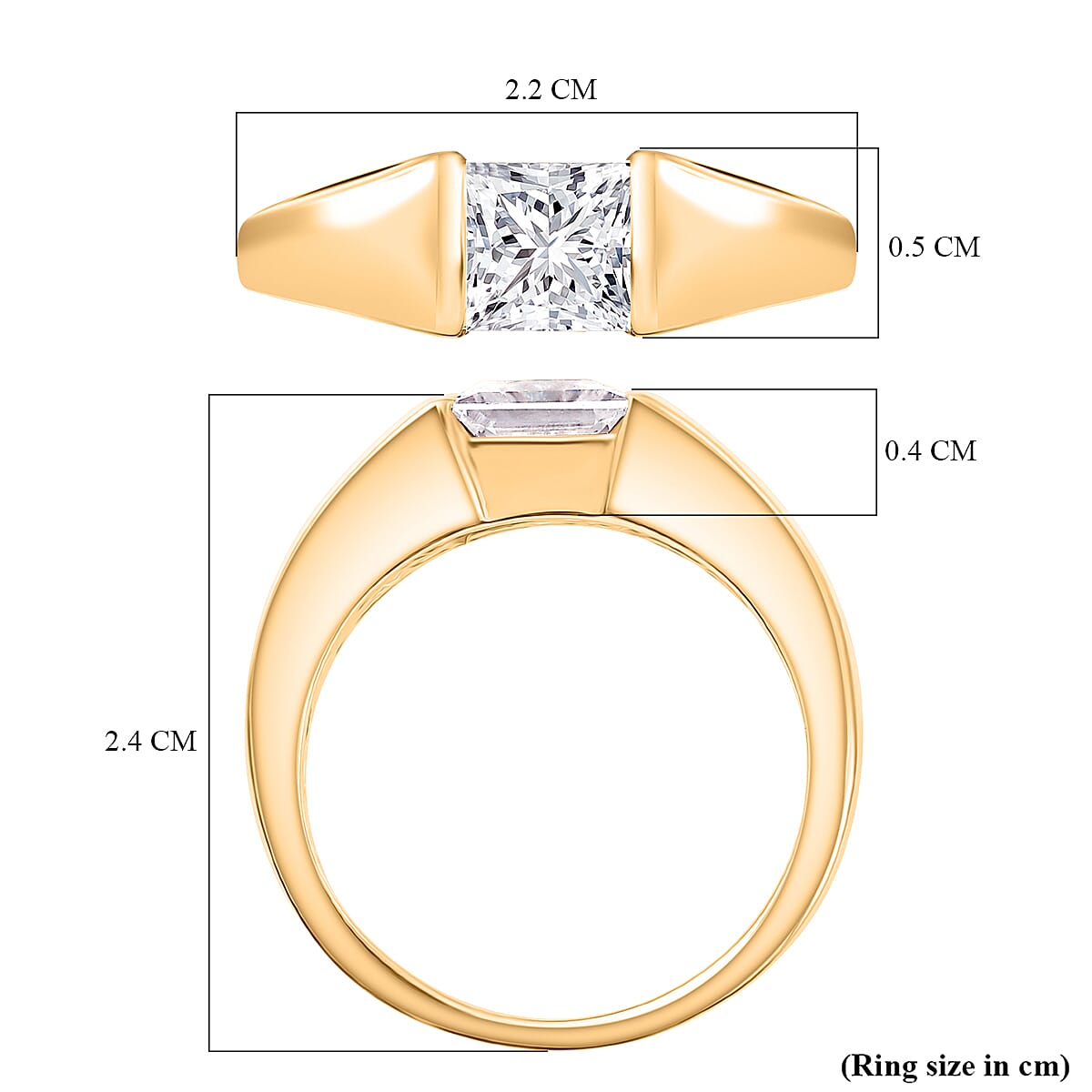 D'Joy Moissanite Band Ring in 18K YG PlatingSterling Silver  1.155  Ct.