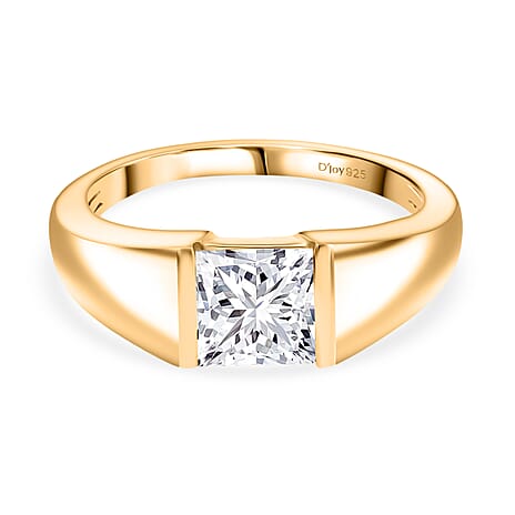 D'Joy Moissanite Band Ring in 18K Vermeil Yellow Gold Plated Sterling Silver 1.15 Ct.