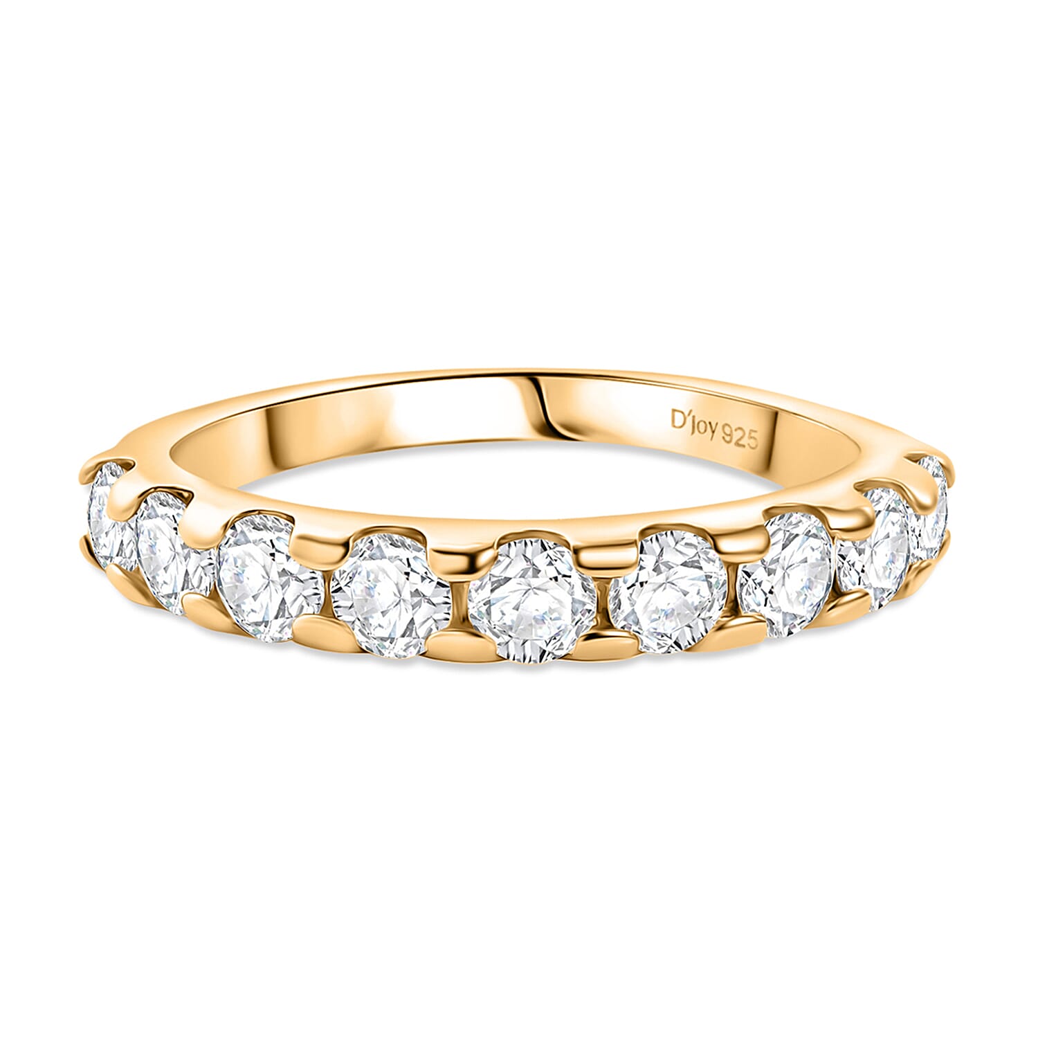 D'Joy Moissanite Half-Eternity Ring in Sterling Silver
