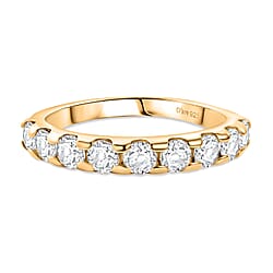 D'Joy Moissanite Half-Eternity Ring in Sterling Silver
