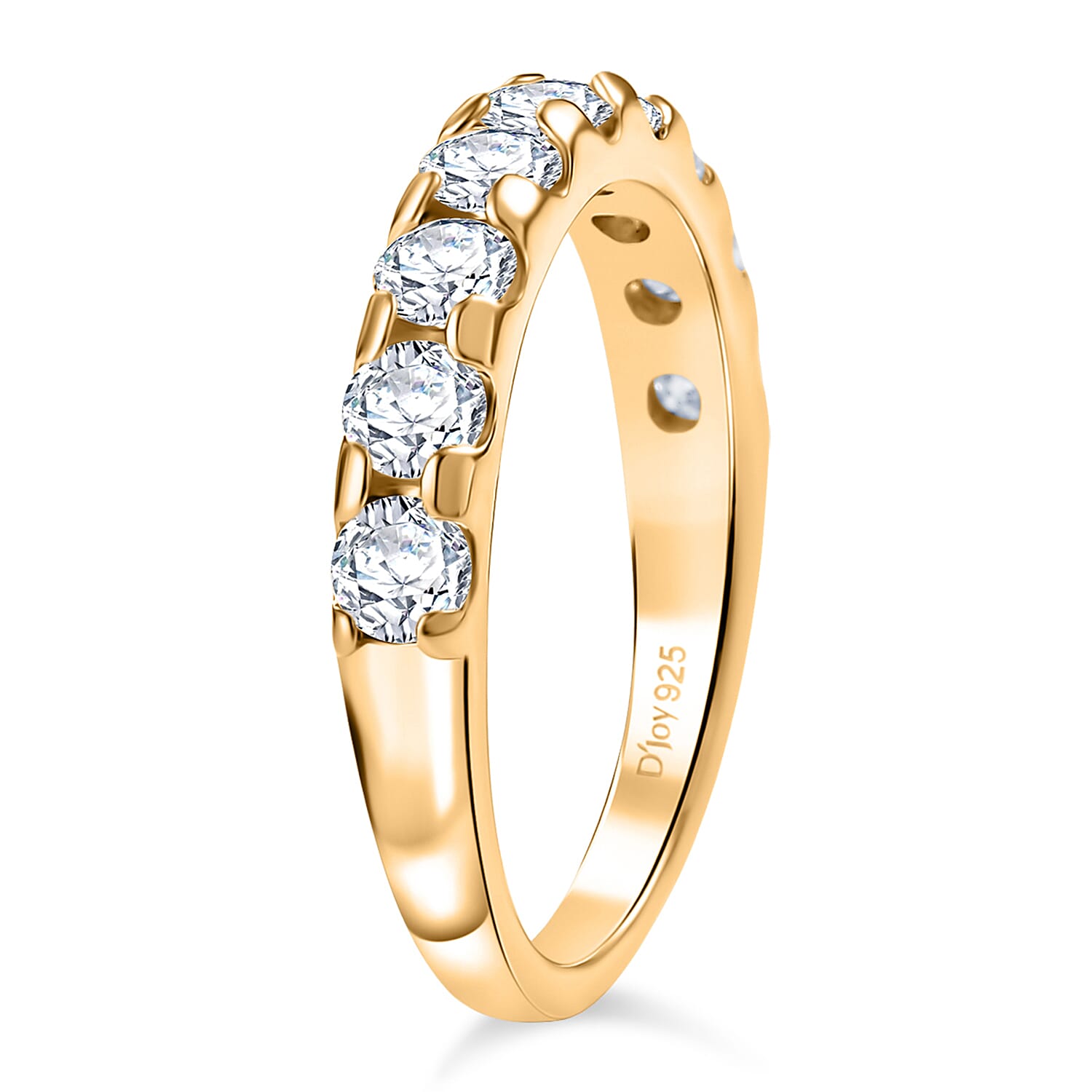 D'Joy Moissanite Half-Eternity Ring in Sterling Silver