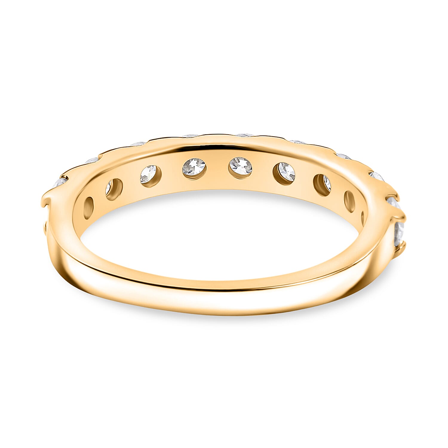 D'Joy Moissanite Half-Eternity Ring in Sterling Silver