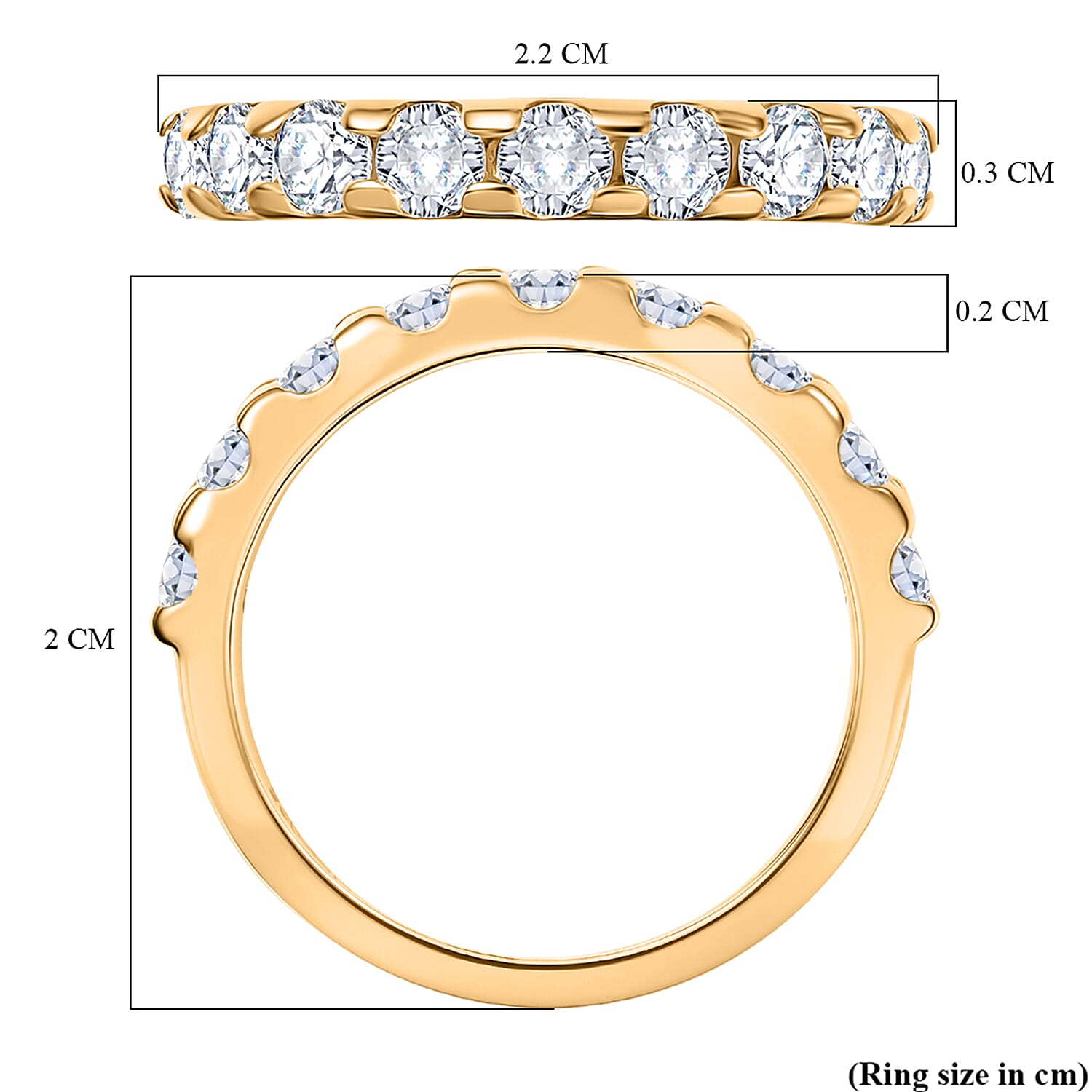 D'Joy Moissanite Half-Eternity Ring in Sterling Silver