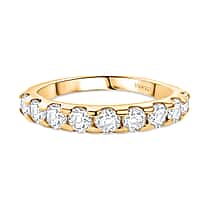 0.9 Ct. Moissanite Half-Eternity Ring in 18K Yellow Gold Sterling Silver
