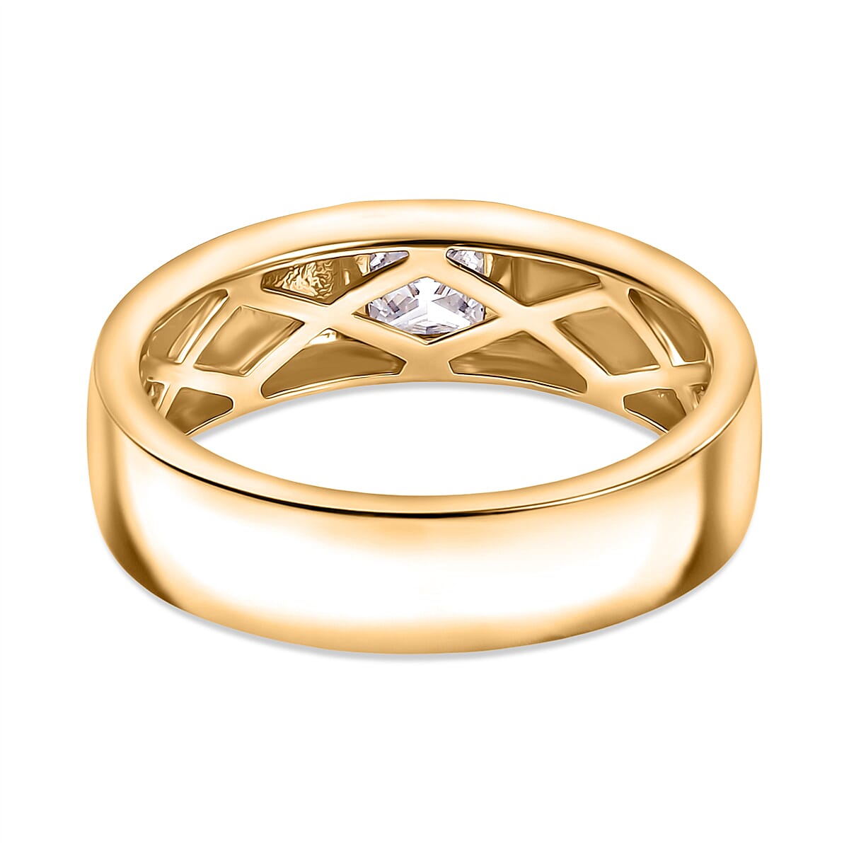 D'Joy Moissanite Solitaire Ring in 18K YG PlatingSterling Silver  0.357  Ct.