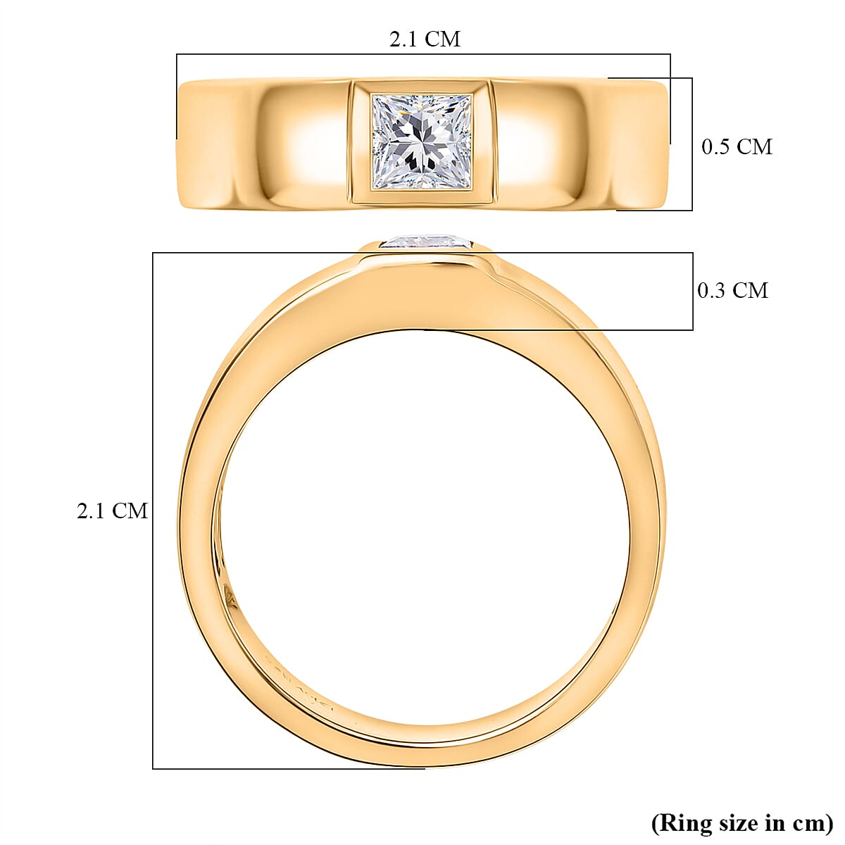 D'Joy Moissanite Solitaire Ring in 18K YG PlatingSterling Silver  0.357  Ct.