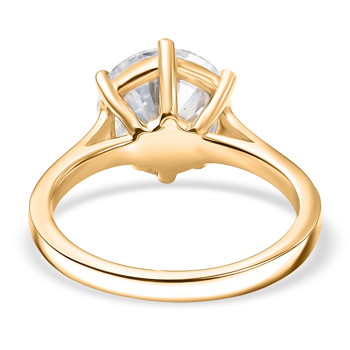 D'Joy Moissanite Solitaire Ring in 18K YG PlatingSterling Silver  2.980  Ct.