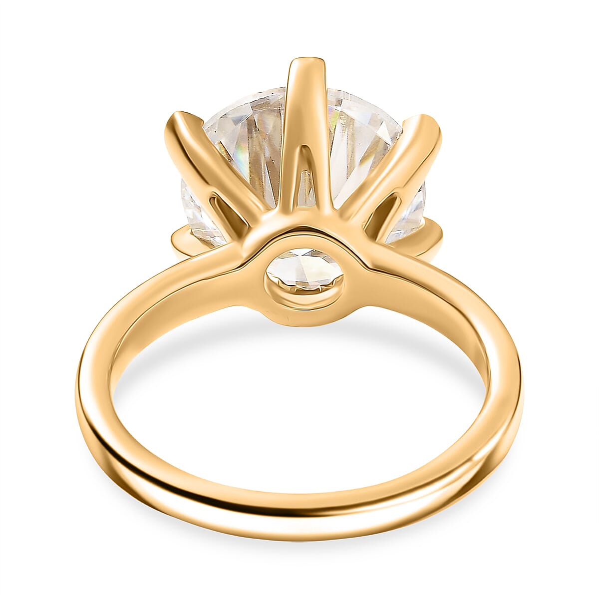 D'Joy Moissanite Solitaire Ring in 18K YG VermeilSterling Silver  5.275  Ct.