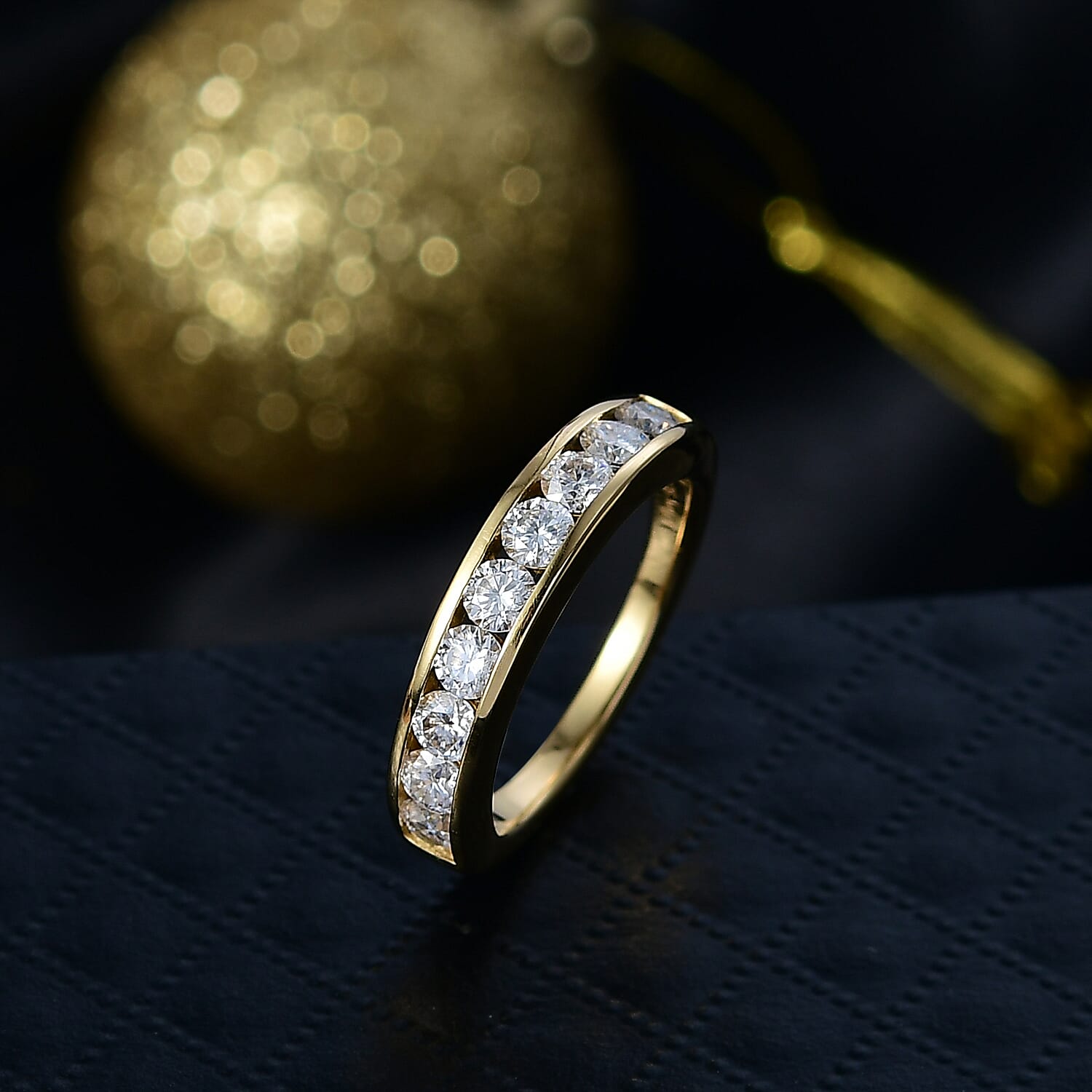 D'Joy Moissanite Ring in 18K YG PlatingSterling Silver  0.900  Ct.