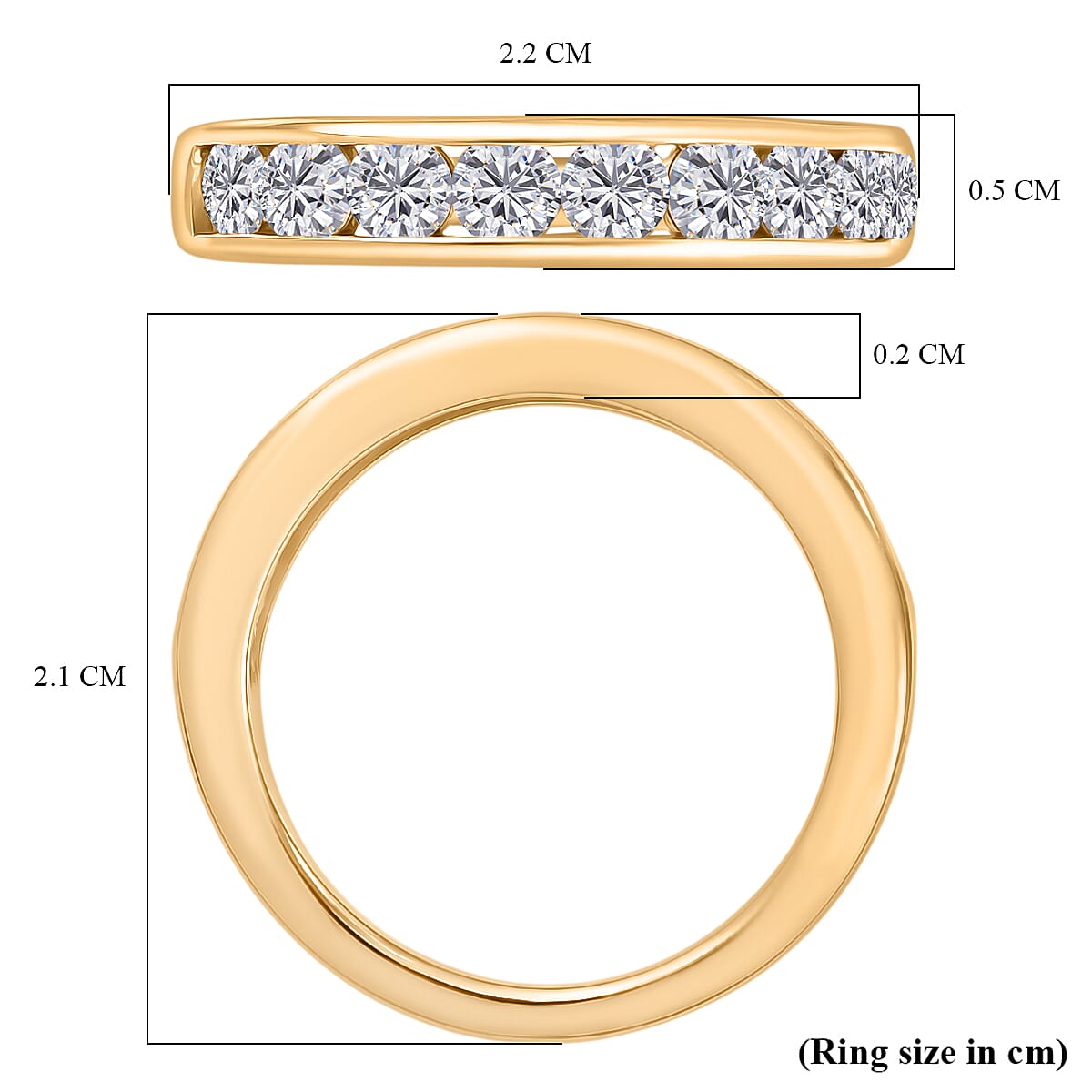 D'Joy Moissanite Ring in 18K YG PlatingSterling Silver  0.900  Ct.