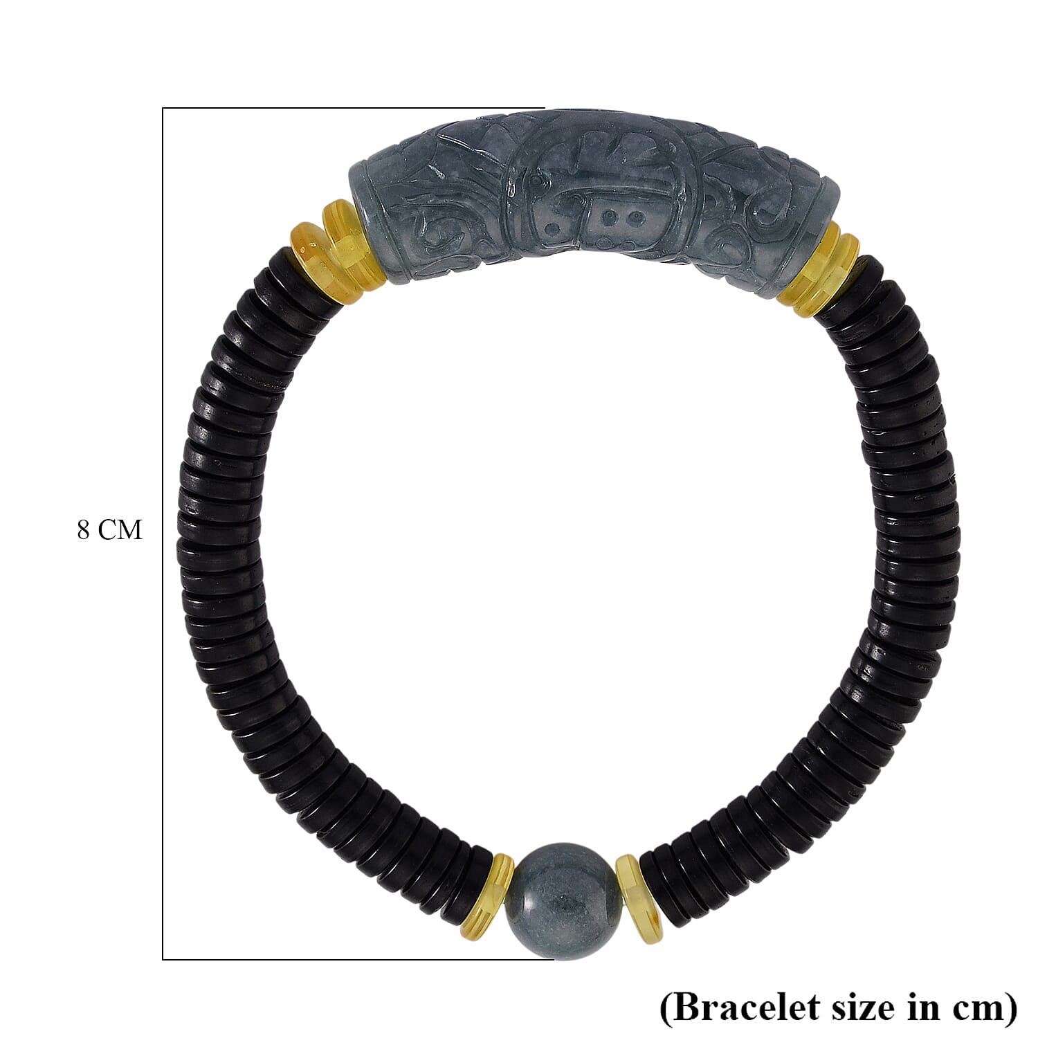 Natural Jade, Amber, Coconut Shell Stone Bracelet  115.000  Ct.