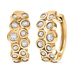 1 Ct. Moissanite Hoop earring in 18K Yellow Gold Sterling Silver