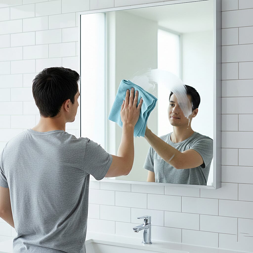 Tear-Away Microfiber Cleaning Cloths on a Roll - 30 Reusable (30 x 30cm) Sheets, Non-Scratch Multi-Surface Towels - Light Green