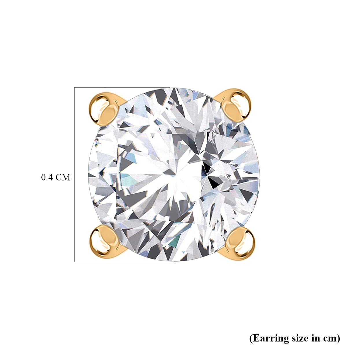 D'Joy Moissanite Earring in 18K Yellow Gold Plating Sterling Silver