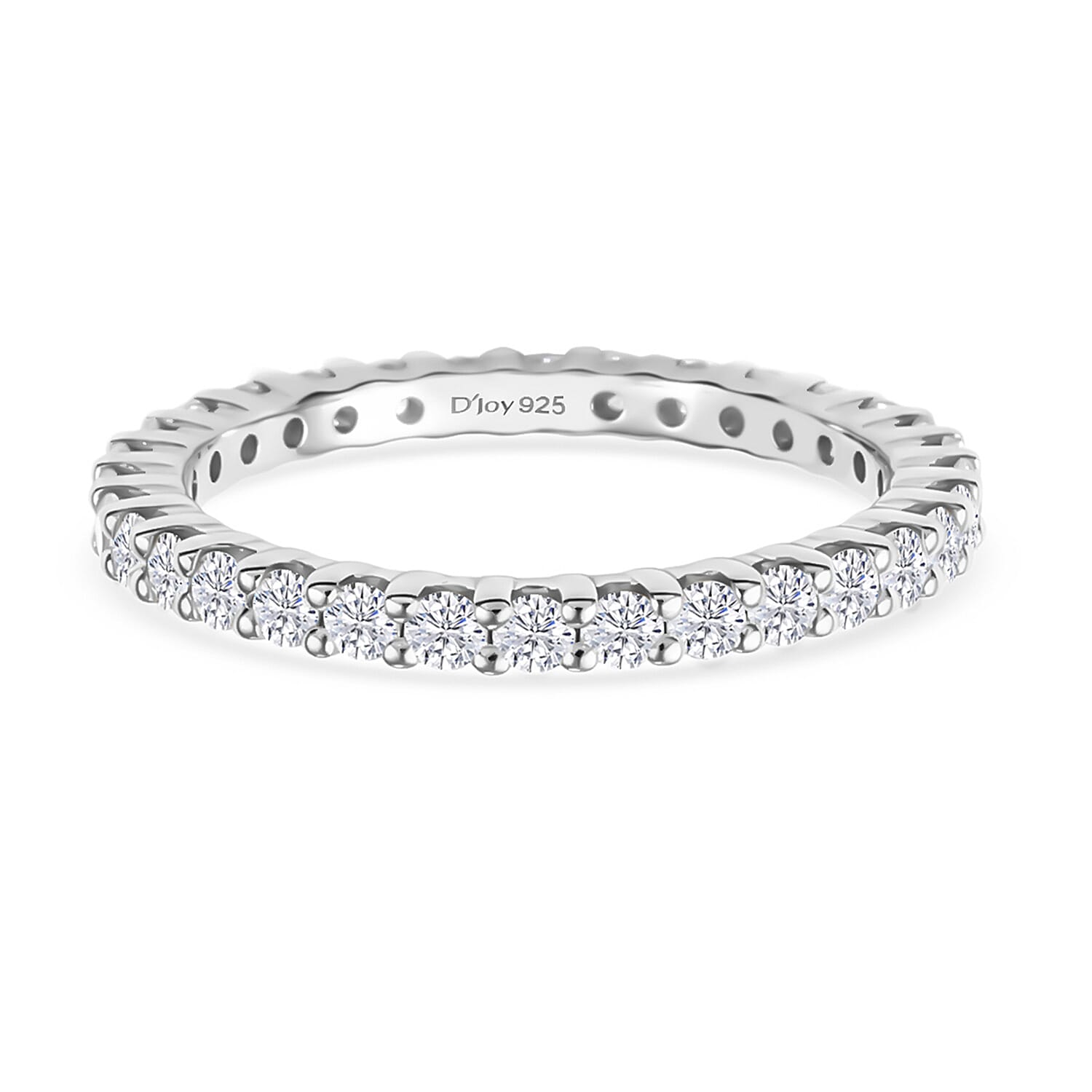 D'Joy Moissanite Band Ring in Sterling Silver 1.280 Ct.