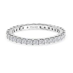 D'Joy Moissanite Band Ring in Sterling Silver 1.280 Ct.