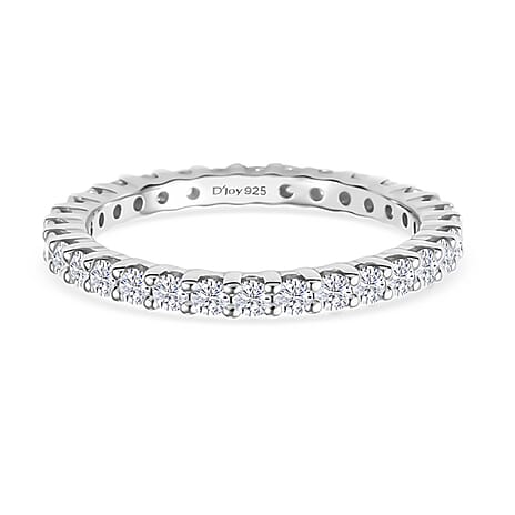 Royal Bali Collection - D'Joy Moissanite Band Ring in Rhodium Overlay Sterling Silver 1.16 Ct.