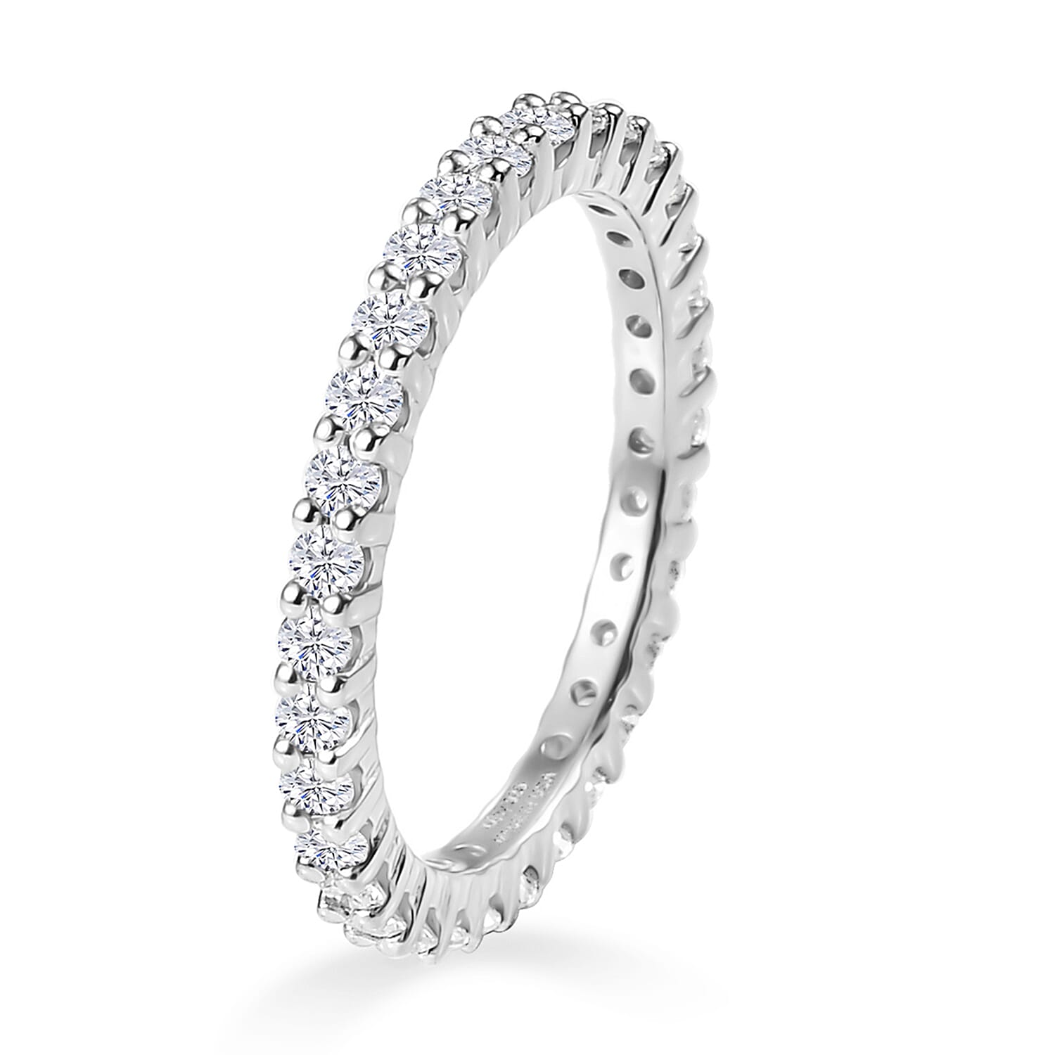 D'Joy Moissanite Band Ring in Sterling Silver 1.280 Ct.