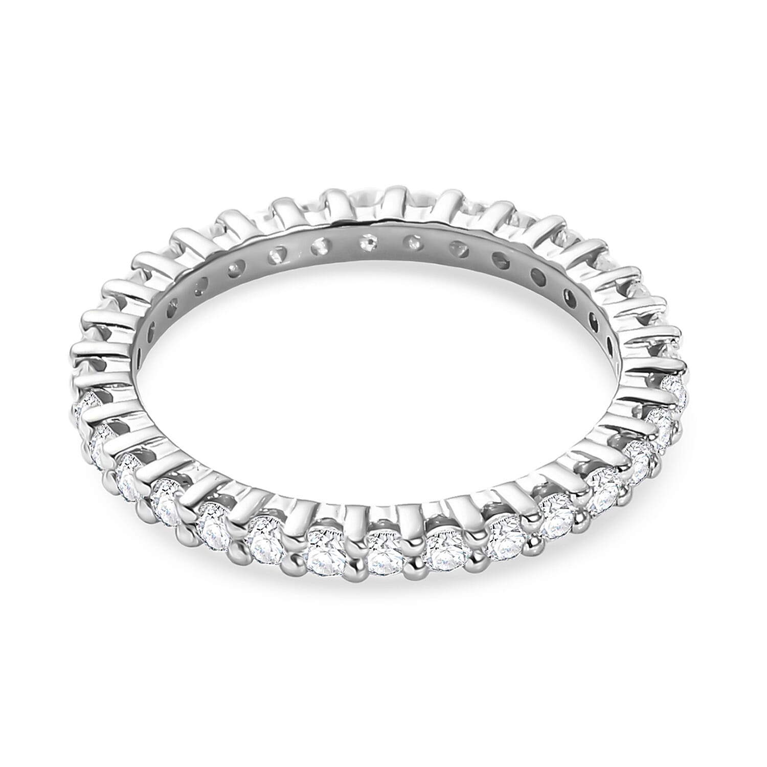 D'Joy Moissanite Band Ring in Sterling Silver 1.280 Ct.