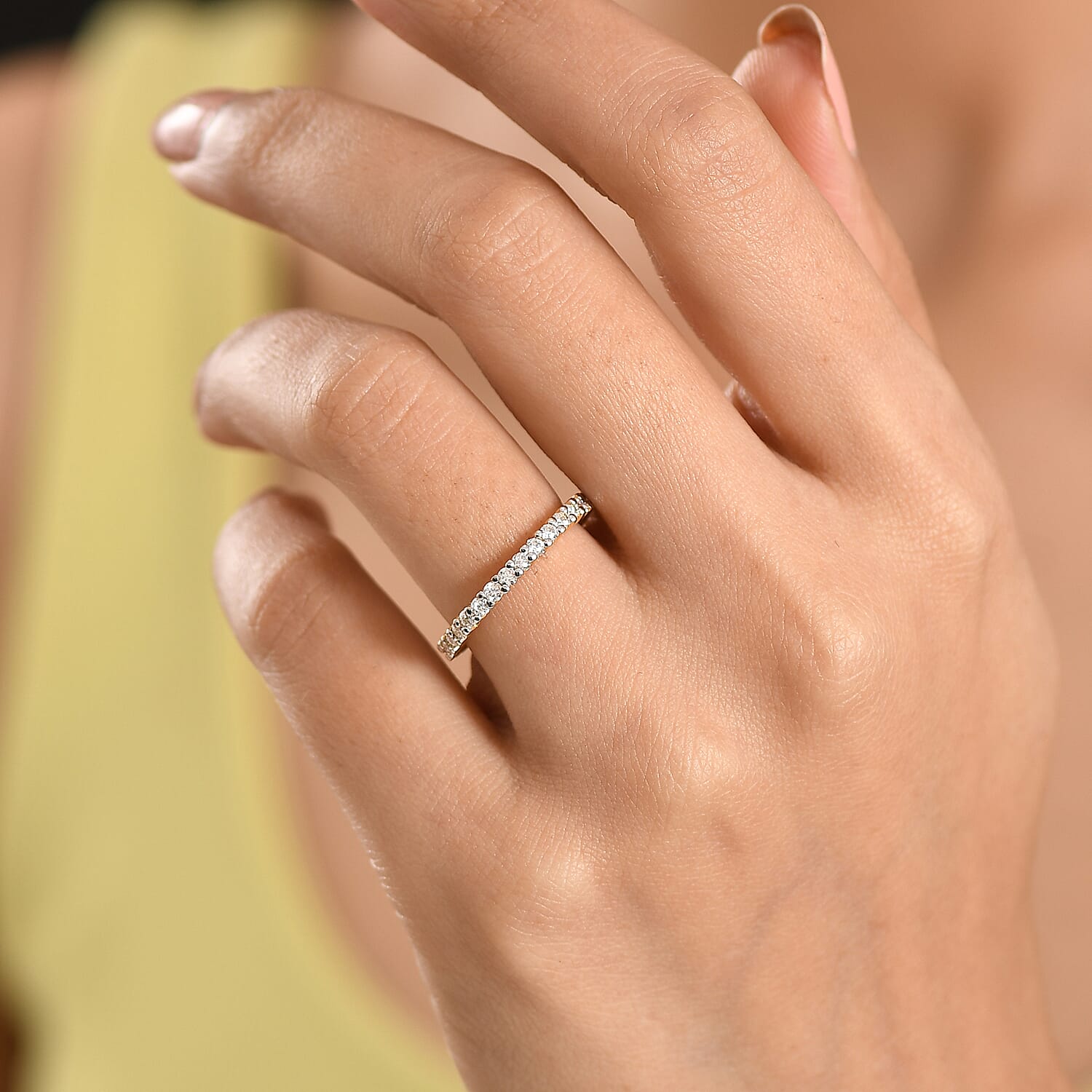 D'Joy Moissanite Band Ring in 18K YG VermeilSterling Silver  1.280  Ct.